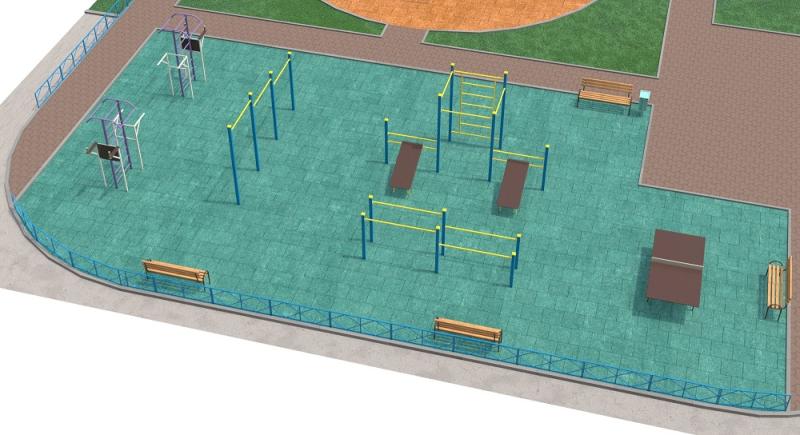 Проект спортивной площадки с столом теннисным в Кабардино-Балкарской Республике