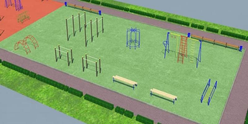 Проект детско-спортивной площадки для школы - детсада в Кабардино-Балкарской Республике