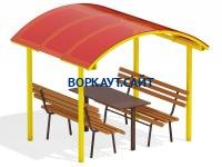 Стол и лавки под навесом МАФ 4005 в Кабардино-Балкарской Республике