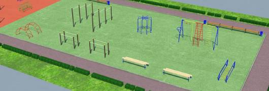 Проект детско-спортивной площадки для школы - детсада в Кабардино-Балкарской Республике