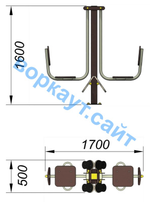 Уличный тренажер "Жим ногами горизонтальный " УТ 003 в Кабардино-Балкарской Республике