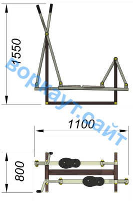 Уличный тренажер "Лыжник" УТ 008 в Кабардино-Балкарской Республике