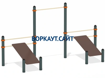 Воркаут с турником и двойной скамьей для пресса ВС-28 в Кабардино-Балкарской Республике