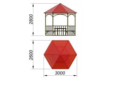Беседка со столом и лавками МАФ 4121 в Кабардино-Балкарской Республике