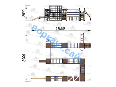 Детский спортивный комплекс Полоса препятствий ДСК 3116 в Кабардино-Балкарской Республике