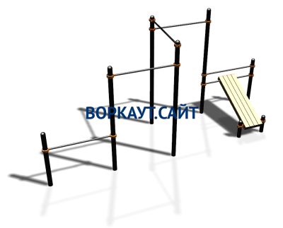 Воркаут комплекс разноуровневых турников со скамьей для пресса ВС-37 в Кабардино-Балкарской Республике