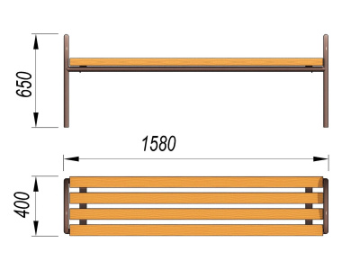 Лавочка парковая МАФ 1603 в Кабардино-Балкарской Республике