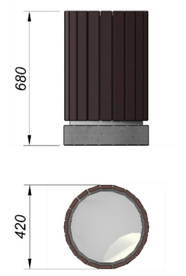 Урна деревянная круглая с бетонным основанием МАФ 1632 в Кабардино-Балкарской Республике