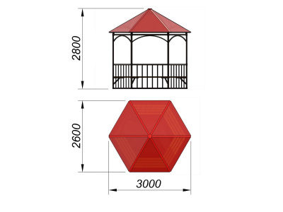 Беседка с лавками и полом МАФ 4122 в Кабардино-Балкарской Республике