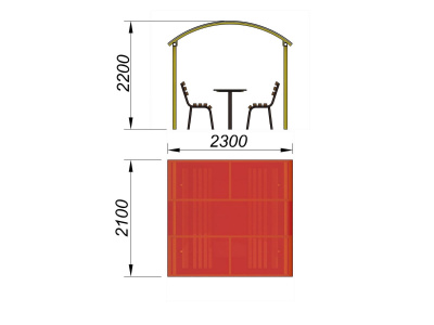 Стол и лавки под навесом МАФ 4005 в Кабардино-Балкарской Республике