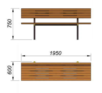 Диван уличный МАФ 1608 в Кабардино-Балкарской Республике