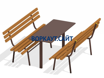 Дачный комплект из 2 лавочек и стола МАФ 1620 в Кабардино-Балкарской Республике