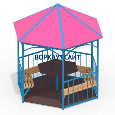 Беседка со столом, лавками и полом МАФ 4123 в Кабардино-Балкарской Республике